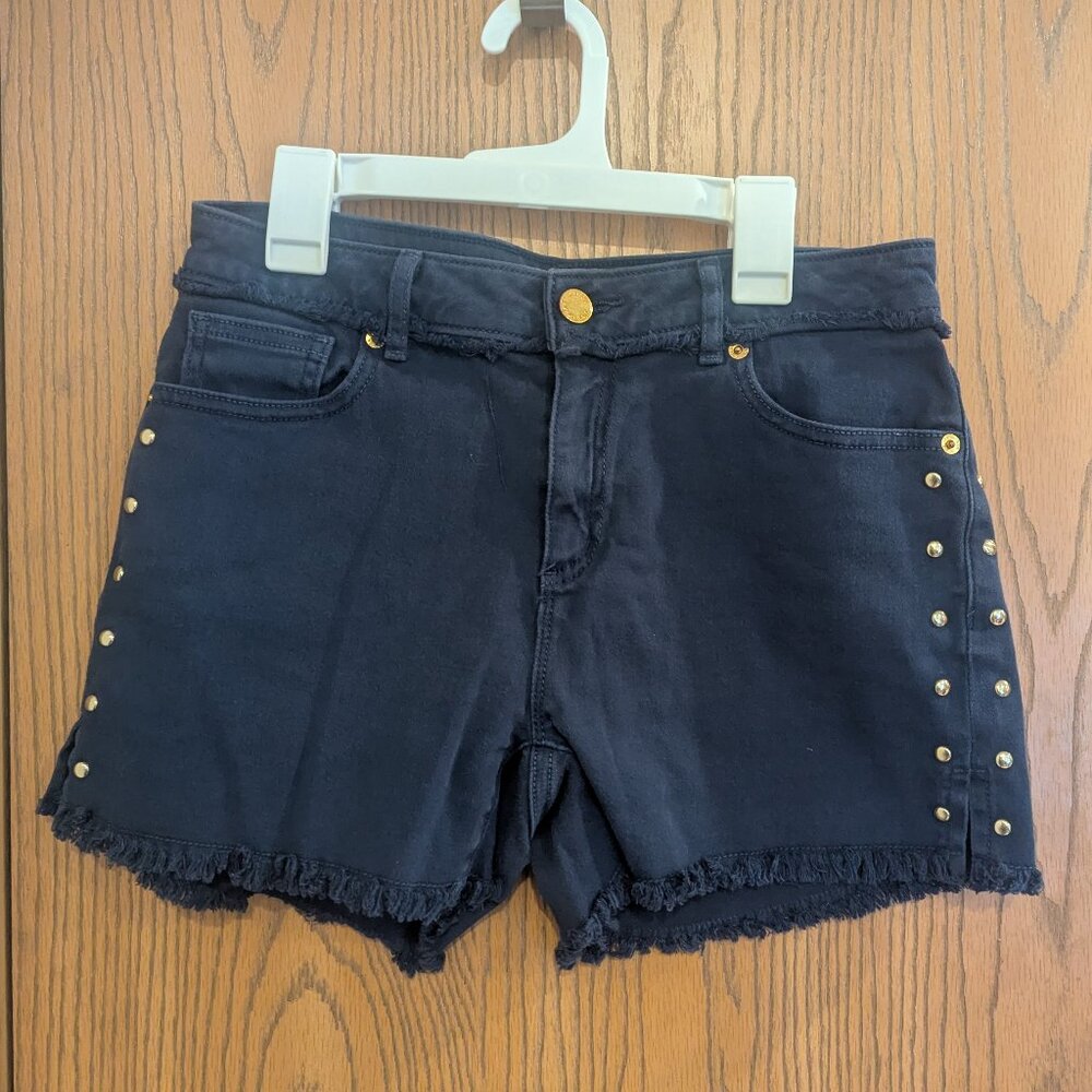 Michael Kors Studded Raw Hem Navy Blue Shorts-Women's 2